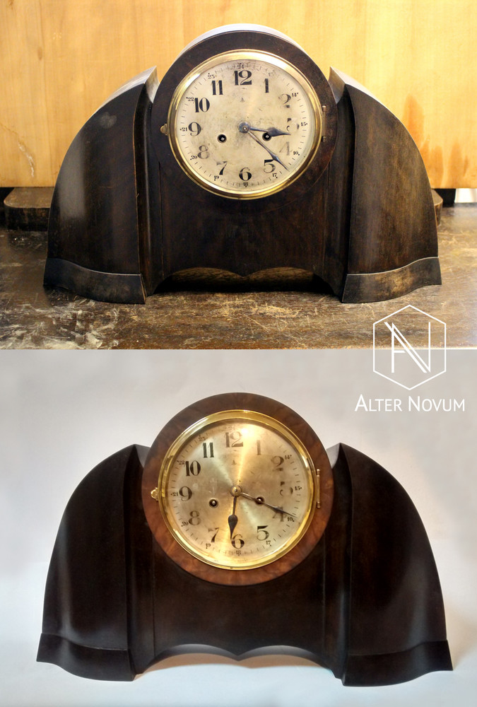 Dębowy zegar - Alter Novum renowacja antyków Kraków